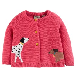 Cardigan - Frugi - Character - Pink Dalmatian and Sausage dog - last size 12-18m