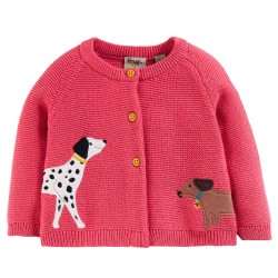 Cardigan - Frugi - Character - Pink Dalmatian and Sausage dog