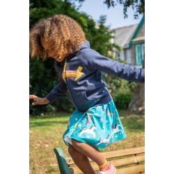 Hoody - Frugi - Hayle - Zip up - Indigo Blue Rainbow Star