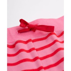 Shorts - Frugi - Sammie - True Red Mid Pink Stripe 