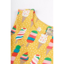Dress - Frugi - Skye - Sleeveless Rainbow sprinkles and ice lollies with 2 patch pockets