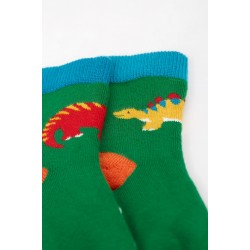 Socks - Warm - Frugi - 2pc - Grippy Trry socks - WHALE and DINO - 0-6m 6-12m, 1-2y 