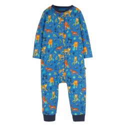 Babygrow - Romper - ANIMALS - FRUGI - Tehidy - BLUE - Big wild cats 
