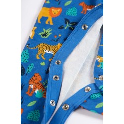 Babygrow - Romper - ANIMALS - FRUGI - Tehidy - BLUE - Big wild cats 