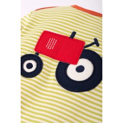 Babygrow - Romper - FARM - Frugi - Charlie - Green Tractor 
