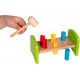 Toys - Wooden - Educational - ROCKING POUNDING BENCH - wooden hammer and 6 peg bench