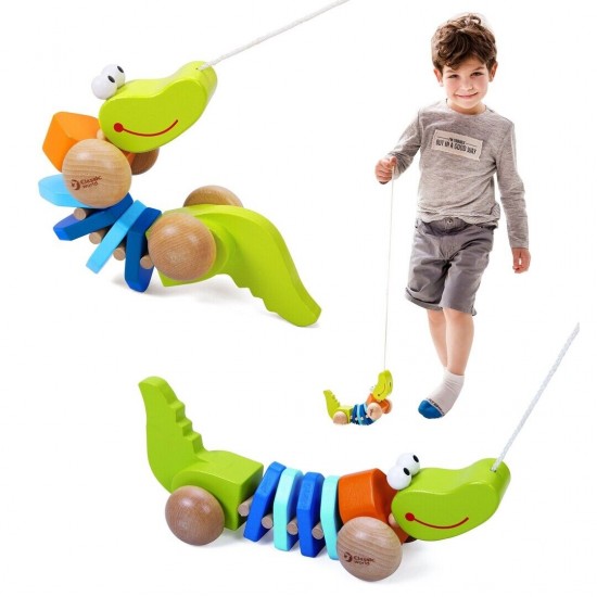 Toys - Wooden - Baby - Pull Along - CROCODILE  - from 1 yr 