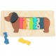 Toys - Jigsaw and Puzzles - DOG - Dachshund Sausage Dog - Shape Sorting Rainbow Puzzle - 11 pcs  - last one