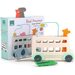 Toys - Baby - Develops  Skills Game - Animals Wooden Bus - 18m