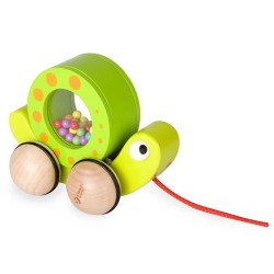 Toys - Wooden - Baby - Snail - SENSORY - Pull Along - SNAIL - PULL and RATTLE - from 1 yr plus