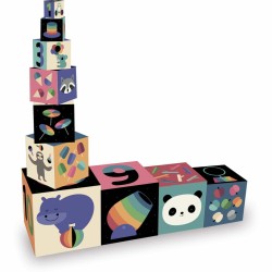 Toys - STACK - CUBES - Baby Development Promotes Dexterity - 10 Rainbow stacking cubes 