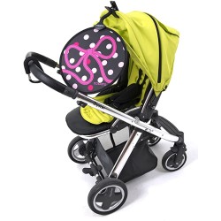 Pram Accessories - SUN SHADE - My Buggy Buddy - Foldable -  Pink Bow - UPF 50+ protection - last one 