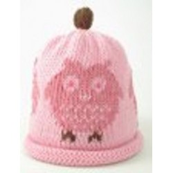 Hat - Baby - Merry Berries - Luxury - 100% cotton - PINK owl light pink or brown owl on blue hat 