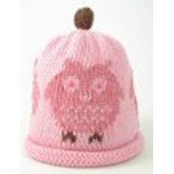 Hat - Baby - Luxury - 100% cotton - PINK OWL  