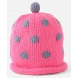 Hat - Baby - Luxury - 100% cotton - Fuchsia purple spot - last size 