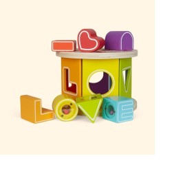 Toys - Wooden - SORTER - LEARNING  -  I LOVE YOU - from 1yr plus