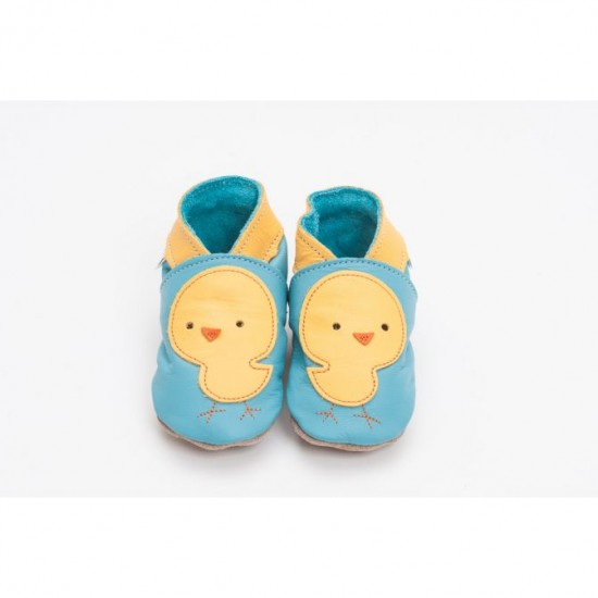 Shoes and Slippers - Soft leather baby slipper shoe - Happy Chick 0-6m last size