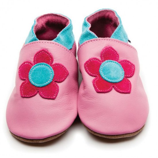 Shoes and Slippers - Soft leather baby slipper shoe - FLOWER - Kirstie 