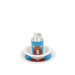 Dining Set - Melamine - TODDLER - JOULES - UNISEX -  BEAR - plate, bowl, cup and cutlery - UNISEX - last two
