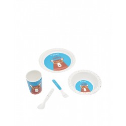 Dining Set - Melamine - TODDLER -  JOULES - Unisex - BEAR - plate, bowl, cup and cutlery