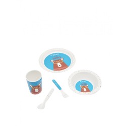 Dining Set - Melamine - TODDLER - JOULES - UNISEX -  BEAR - plate, bowl, cup and cutlery - UNISEX - last two