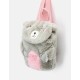 Bag - TODDLER - JOULES - Teddy with PINK Tummy - H 25.5cm x W 20cm x D 10.5cm - last one 