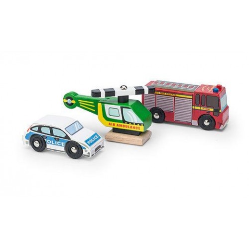 Toys - Wooden - Educational - Le Toy Van - Wooden Emergency Vehicle Set - sale 