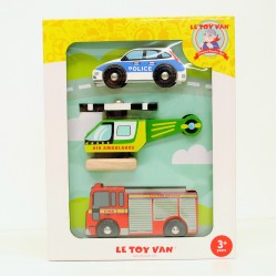 Toys - Wooden - VEHICLES - EMERGENCY -  Le Toy Van - Fire engine, police car and ambulance   - last one in sale