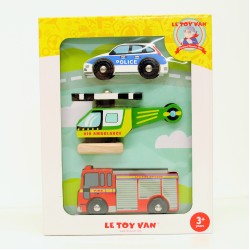 Toys - Wooden - VEHICLES - EMERGENCY -  Le Toy Van - Fire engine, police car and ambulance   - last one in sale