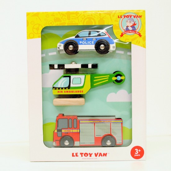 Toys - Wooden - VEHICLES - EMERGENCY -  Le Toy Van - Fire engine, police car and ambulance   - last one in sale