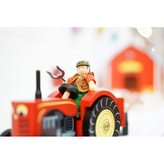Toys - Wooden - Educational - Le Toy Van - Red Tractor - Budkins Figures and Animals sold separately - last one