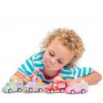 Toys - Wooden- Educational - Sweets and Treats Pull Back Vehicle Cars - ice cream truck, popcorn truck, candy truck, donut truck. - 1 randomly chosen 