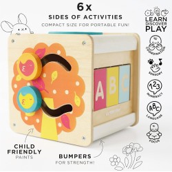 Toys - Wooden - Learning - ACTIVTY CUBE for toddlers  1 y plus