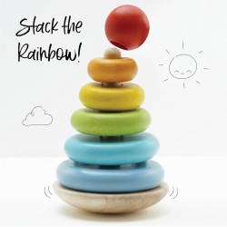 Toys -  STACK - Wooden - SORTER - Stack the Rainbow - Rainbow Stacker - from 18m 