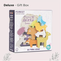 Toys - STACK - Wooden - FOREST - Woodland - Stacking Animals in a bag - 18m plus 