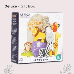 Toys - STACK - Wooden - AFRICA - Stacking Animals in a bag - 18m plus 
