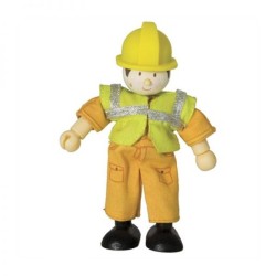 Toys - FIGURES - Budkins - Wooden - CONSTRUCTION - Construction worker - last one