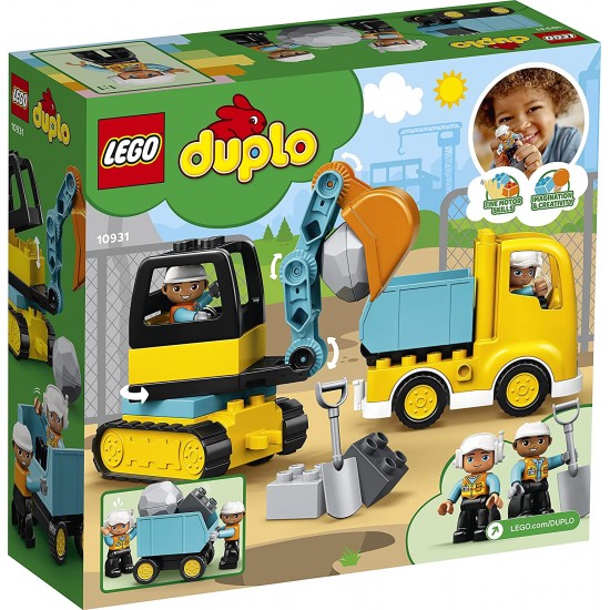 Lego - DUPLO - 10931 - Town Truck & Tracked Excavator Construction Vehicle - last one - Box slightly damaged  from display) 