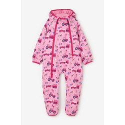 ALL IN ONE SUIT -  FARM -  Jude - PINK FARM TRACTOR - last two 4-5, 5-6y