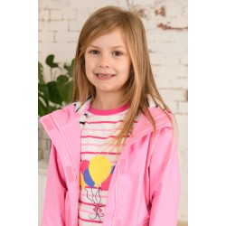 COAT -  PLAIN - PINK - HEIDI - PINK  with blue stripe lining 