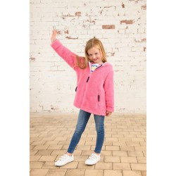Hoody - PLAIN - PINK - Gracie - Zipped Sherpa Fleece - Blush