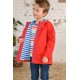 COAT - Ethan - RED with blue stripe lining 