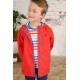 COAT - Ethan - RED with blue stripe lining 