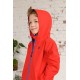 COAT - Ethan - RED with blue stripe lining 