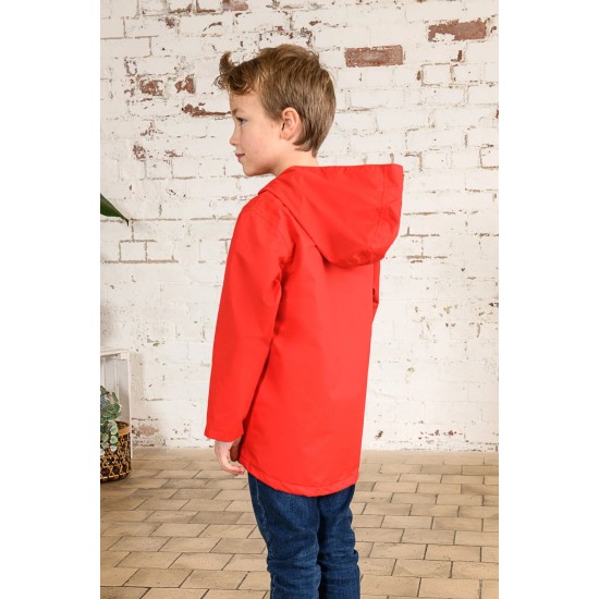 COAT - Ethan - RED with blue stripe lining 