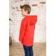 COAT - Ethan - RED with blue stripe lining 