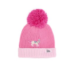 Hat - Winter - Bobble - HORSE  - Pink - 2-4 y last size