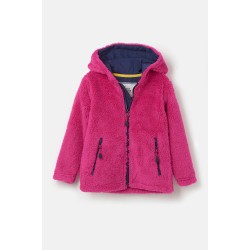 Hoody - PLAIN - PINK - Gracie - Zipped Sherpa Fleece - BRIGHT