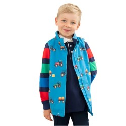 Gilet - ALEX - FARM - Blue Tractor and Hay bales trailer