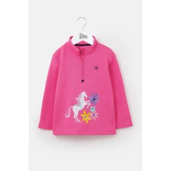 Sweatshirt - Horse -  Robyn - Half a zip - pink Jersey